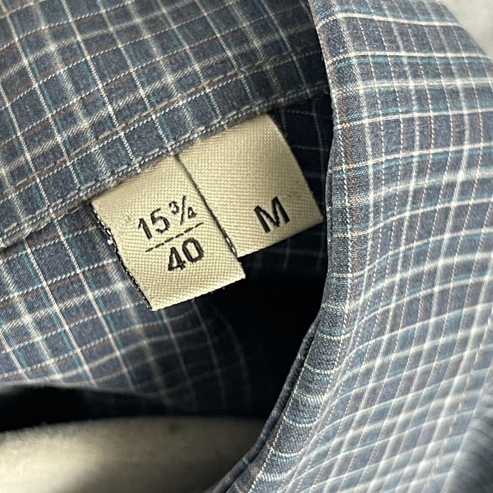 Culturata Dress Shirt Mens 15-3/4 40 Plaid Tailored Fit Button Up Italy Made - Picture 8 of 13
